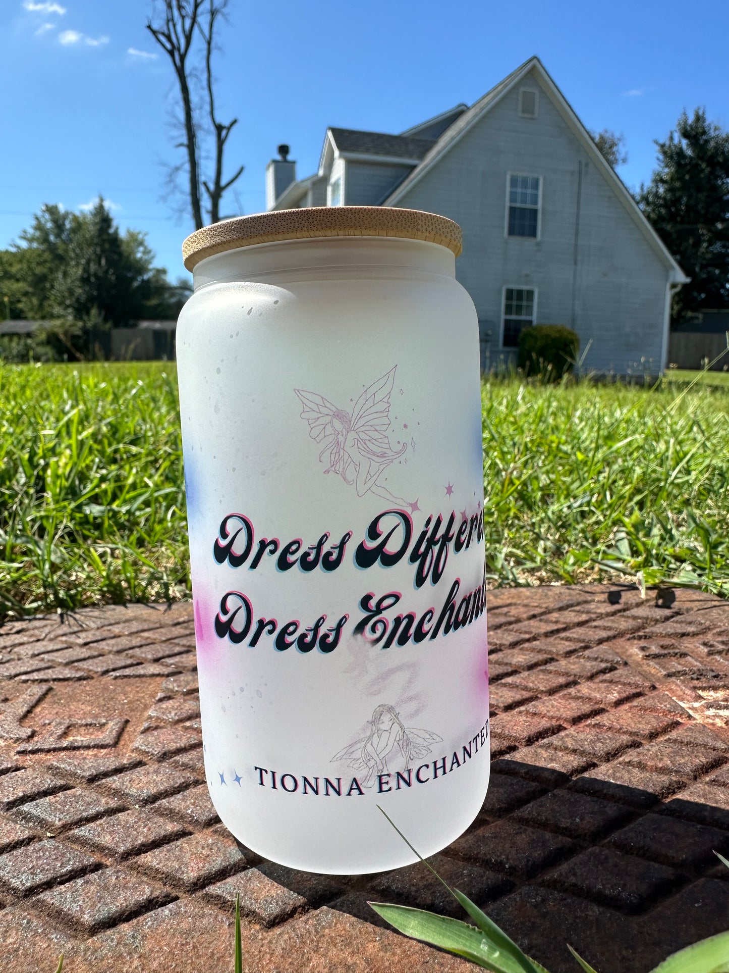 Slogan Frosted Glasses